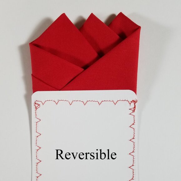 NEW Red 100% Cotton Pre-Folded Pocket Square Handkerchief Insert - Picture 6 of 8